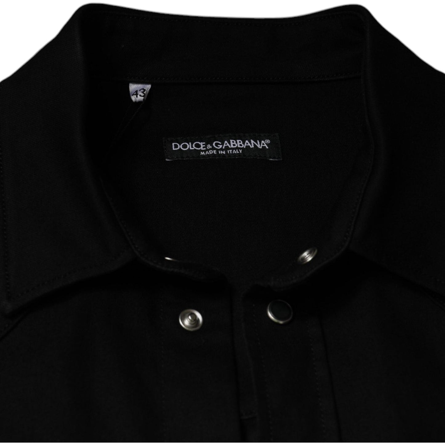 Dolce & Gabbana Black Cotton Collared Button Down Shirt TSH87321-44