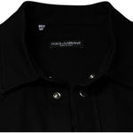 Dolce & Gabbana Black Cotton Collared Button Down Shirt TSH87321-44