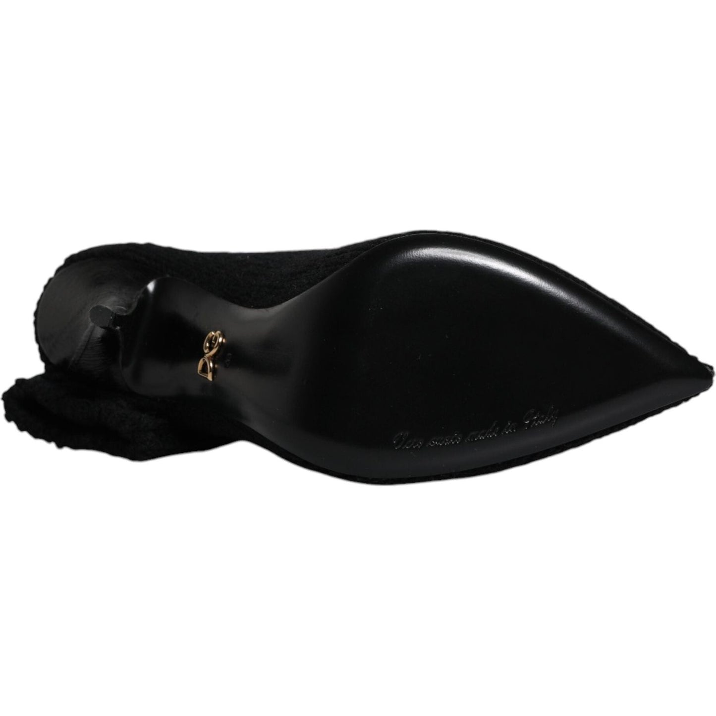 Dolce & Gabbana Black Stiletto Heels Mid Calf Boots Shoes LA12924-38