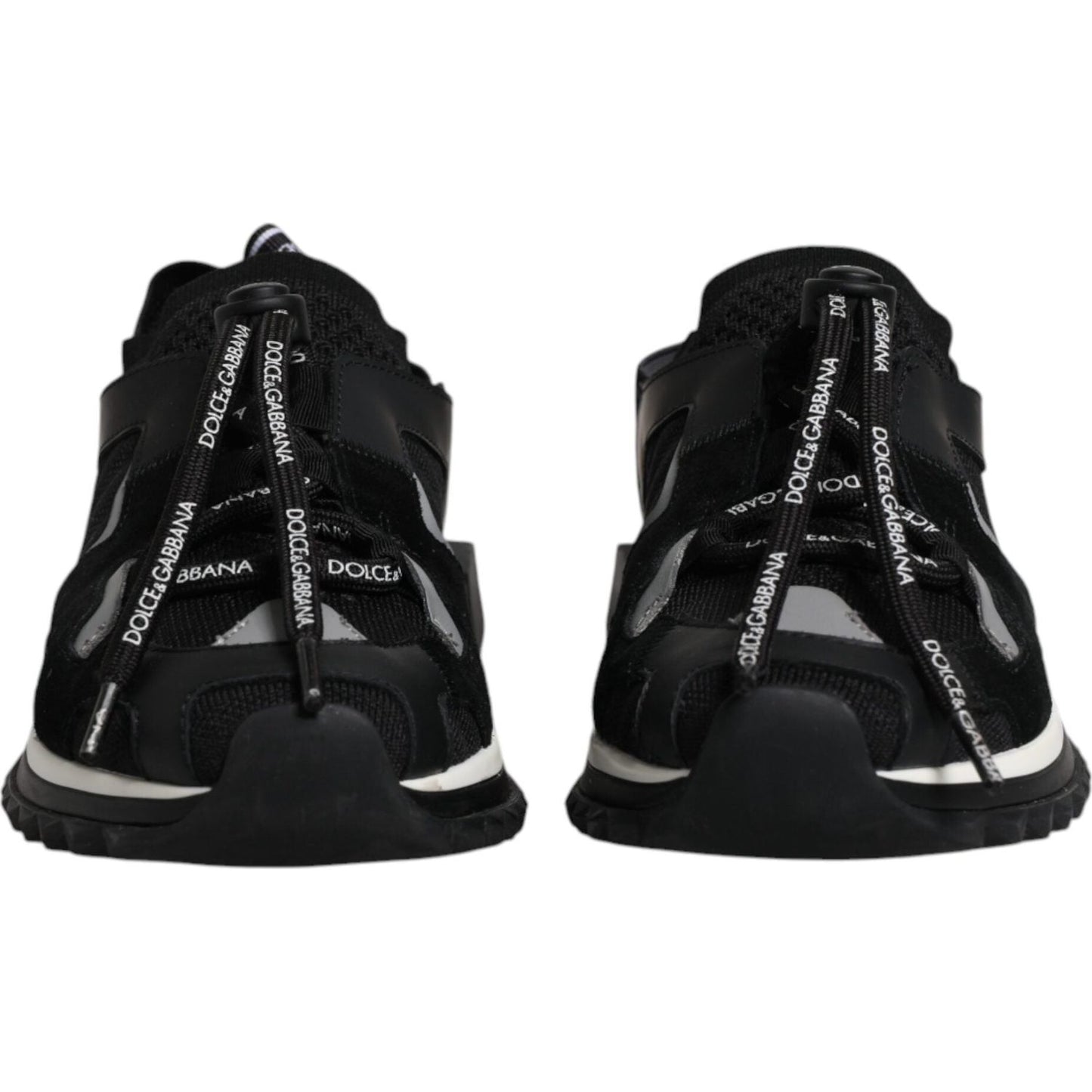 Dolce & Gabbana Black White Logo Sorrento Sneakers Shoes LA12155-36.5