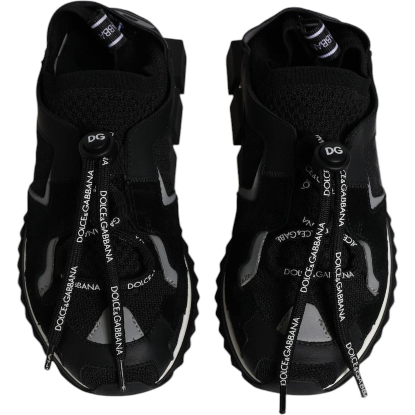 Dolce & Gabbana Black White Logo Sorrento Sneakers Shoes LA12155-36.5