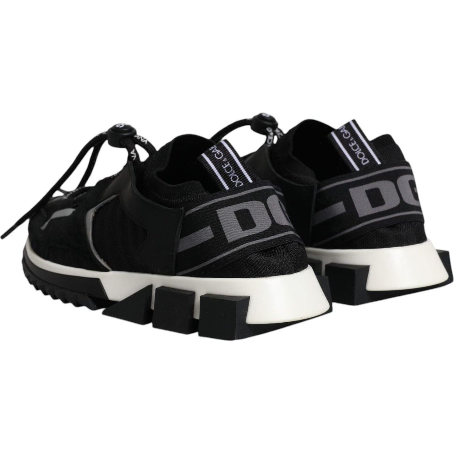 Dolce & Gabbana Black White Logo Sorrento Sneakers Shoes LA12155-36.5