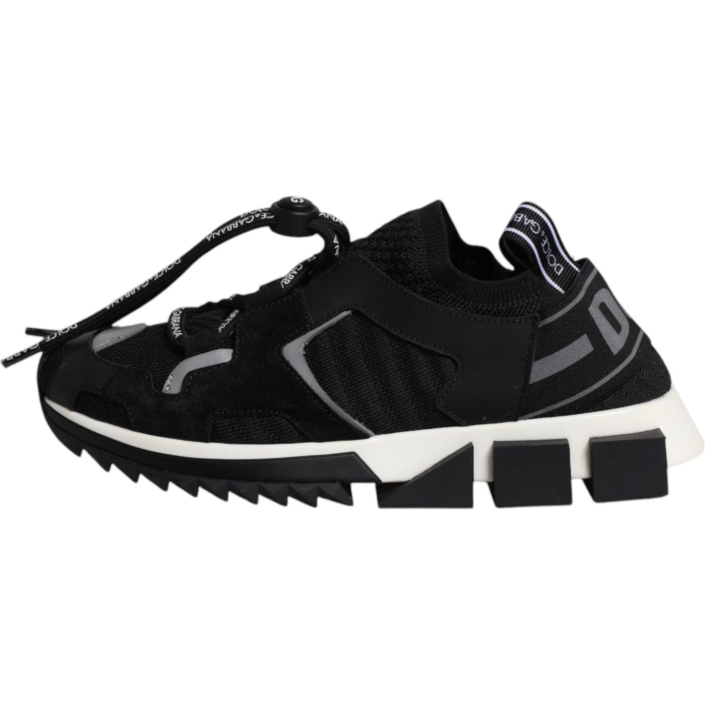 Dolce & Gabbana Black White Logo Sorrento Sneakers Shoes LA12155-36.5