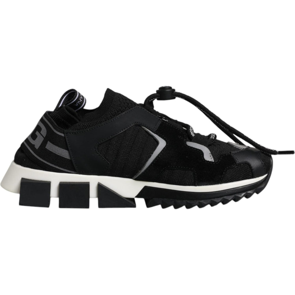 Dolce & Gabbana Black White Logo Sorrento Sneakers Shoes LA12155-36.5