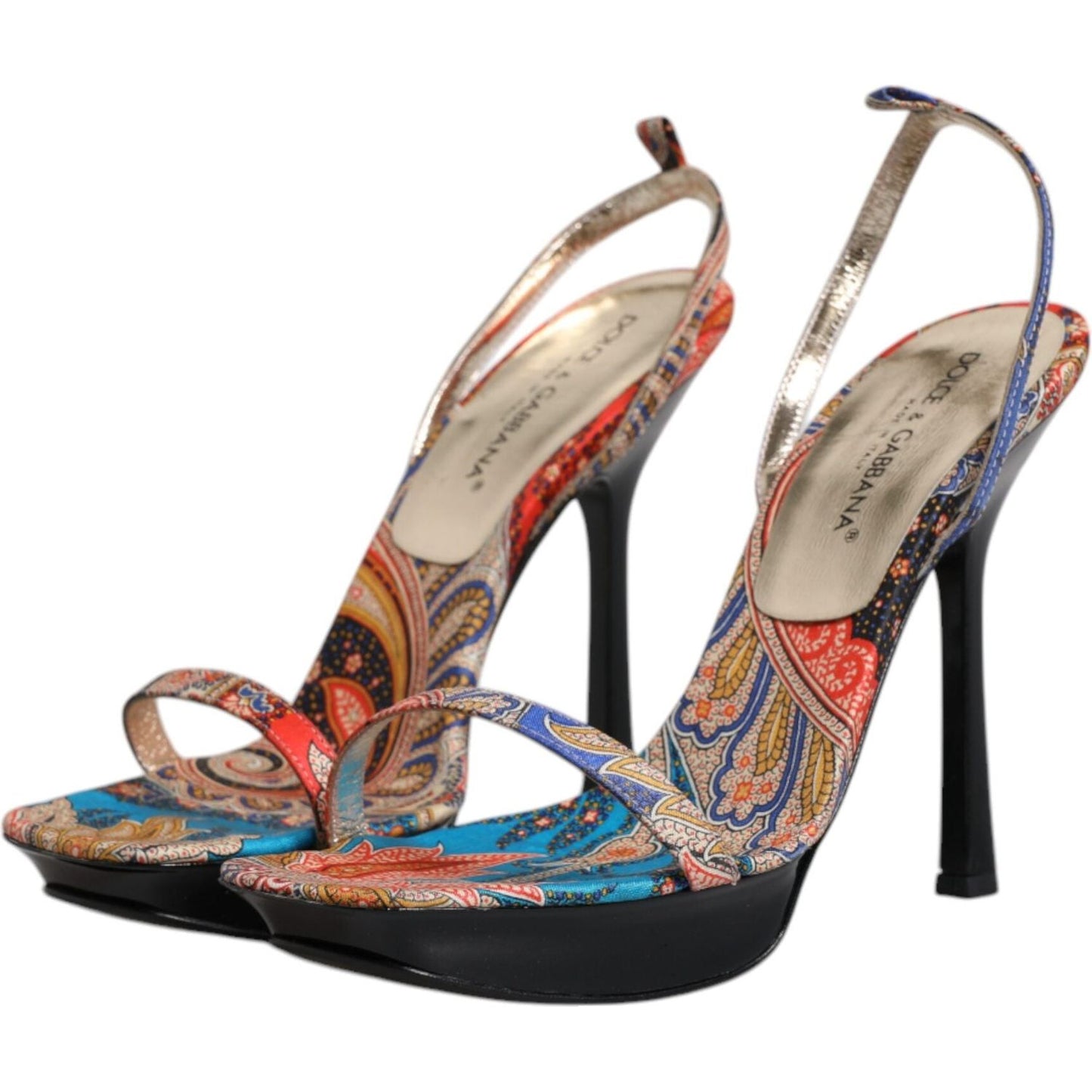 Dolce & Gabbana Multicolor Floral High Heels Sandals Shoes LA12243-39
