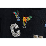 Dolce & Gabbana Black Brocade Cocktail Crystal Sweater JKT1070-1