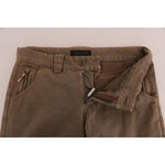 Ermanno Scervino Brown Cotton Casual Slim Fit Pants BYX1159-1