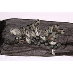 Dolce & Gabbana Black Stretch Floral Clear Crystal Socks SCS57-2