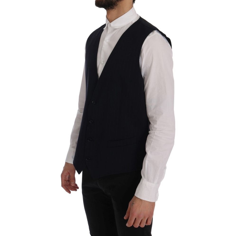 Dolce & Gabbana Blue STAFF Wool Stretch Vest SIG60367-1