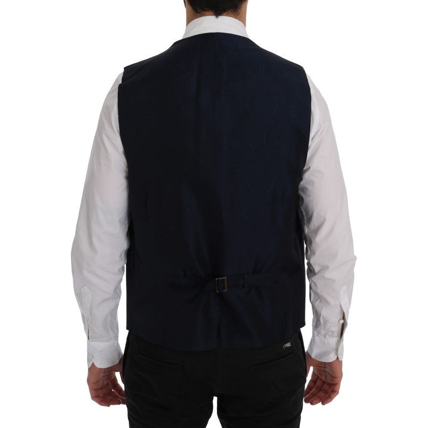 Dolce & Gabbana Blue STAFF Wool Stretch Vest SIG60367-1