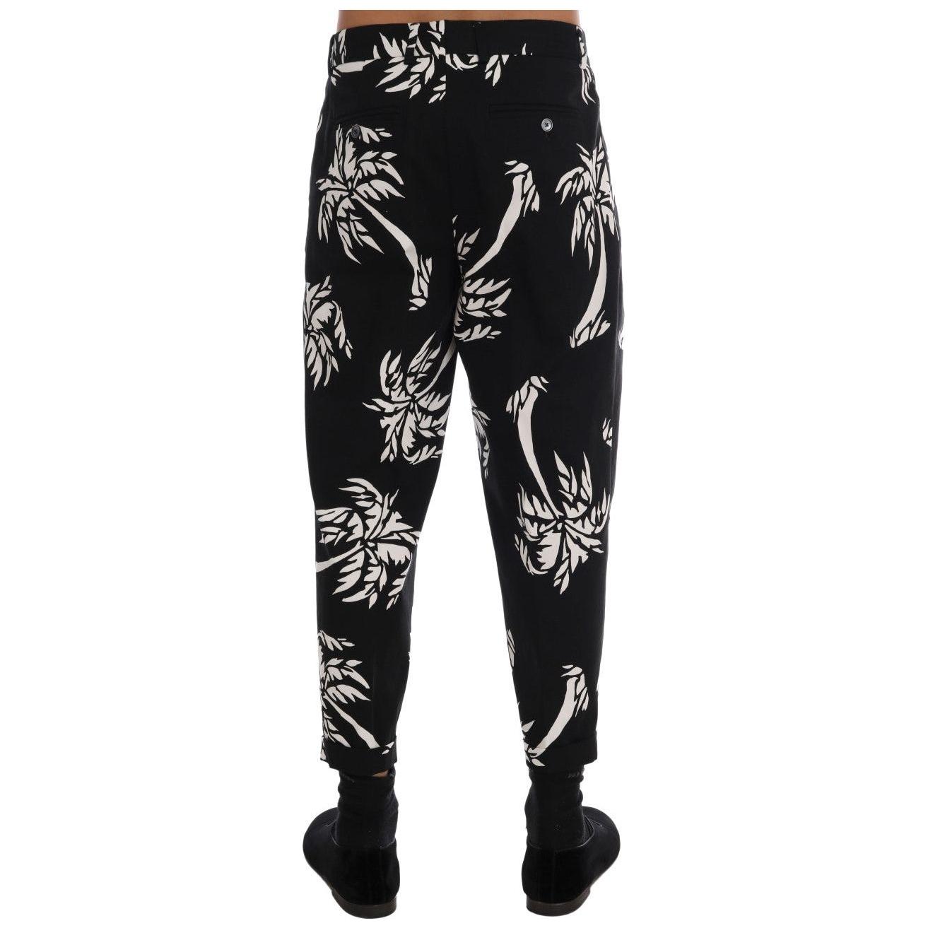 Dolce & Gabbana Black Tree Cotton Stretch Pants PAN60808-4