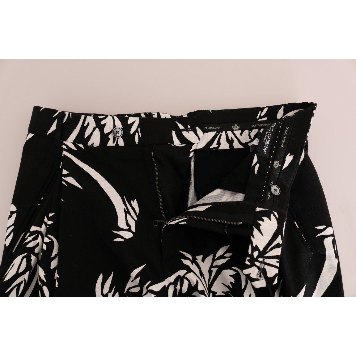 Dolce & Gabbana Black Tree Cotton Stretch Pants PAN60808-4