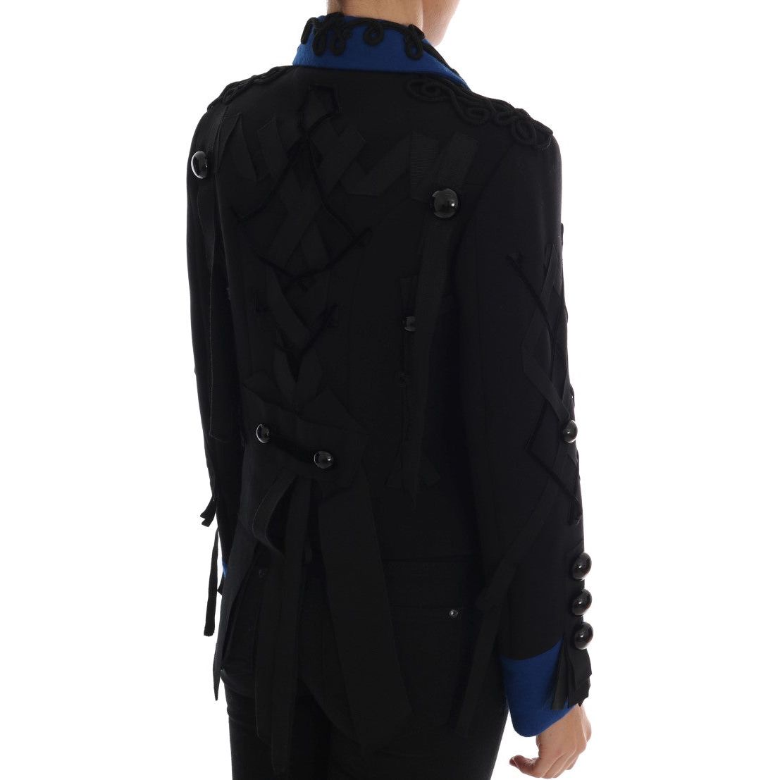 Dolce & Gabbana Black Wool Trench Jacket JKT1116-1