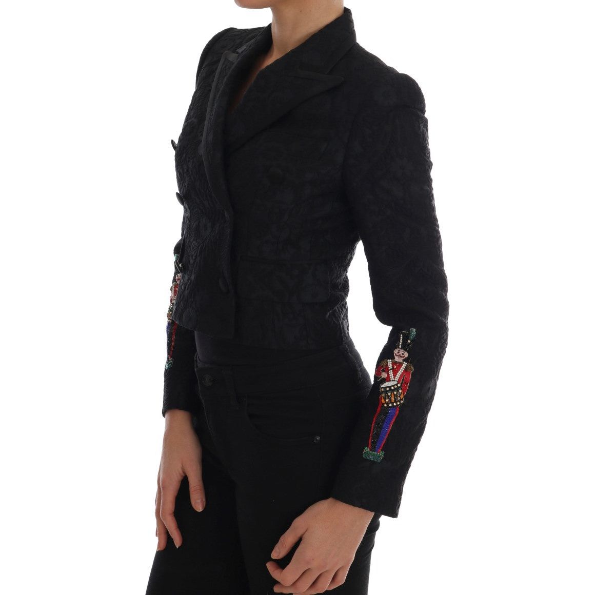 Dolce & Gabbana Black Brocade Blazer Jacket JKT1117-2