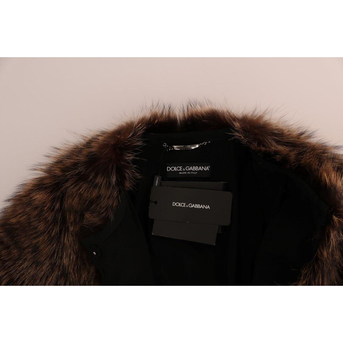 Dolce & Gabbana Brown Raccoon Fur Coat Jacket JKT1125-1