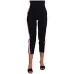 Dolce & Gabbana Black Stretch Pink Stripes Capri Pants BYX1221-1