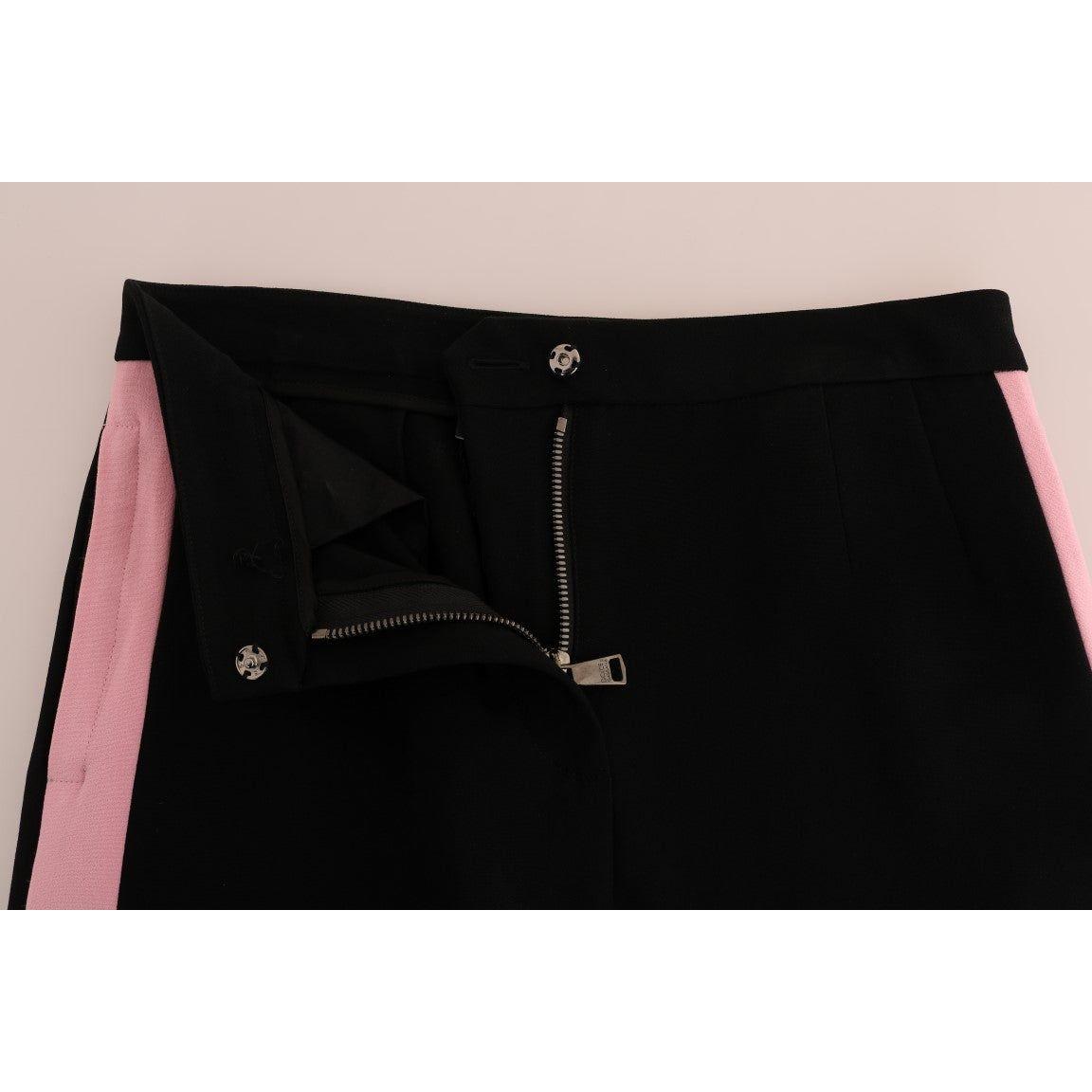 Dolce & Gabbana Black Stretch Pink Stripes Capri Pants BYX1221-1