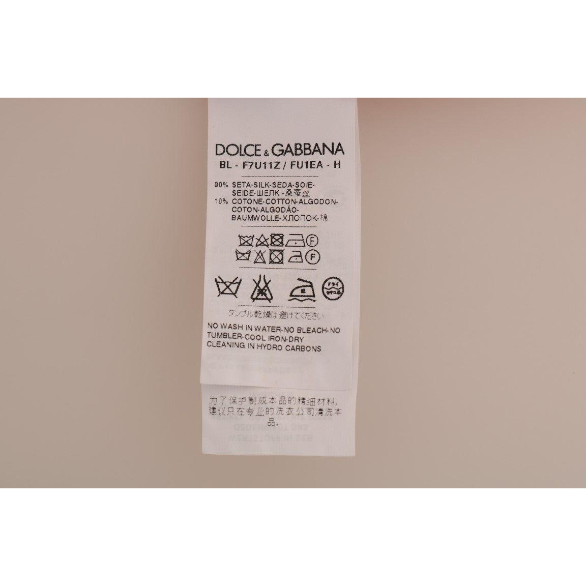 Dolce & Gabbana Red Silk Orange Vase Crystal Top