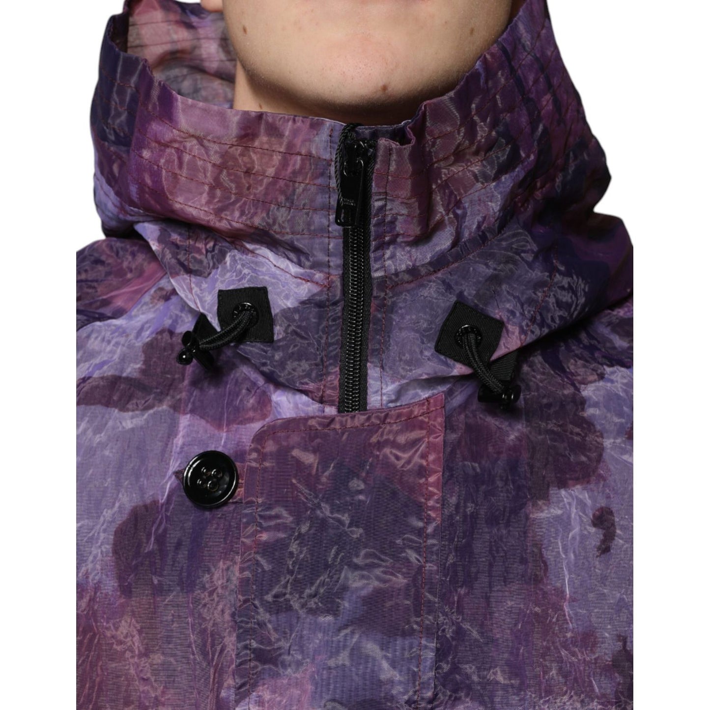 Dolce & Gabbana Purple Camouflage Hooded Men Blouson Jacket JKT4170-46