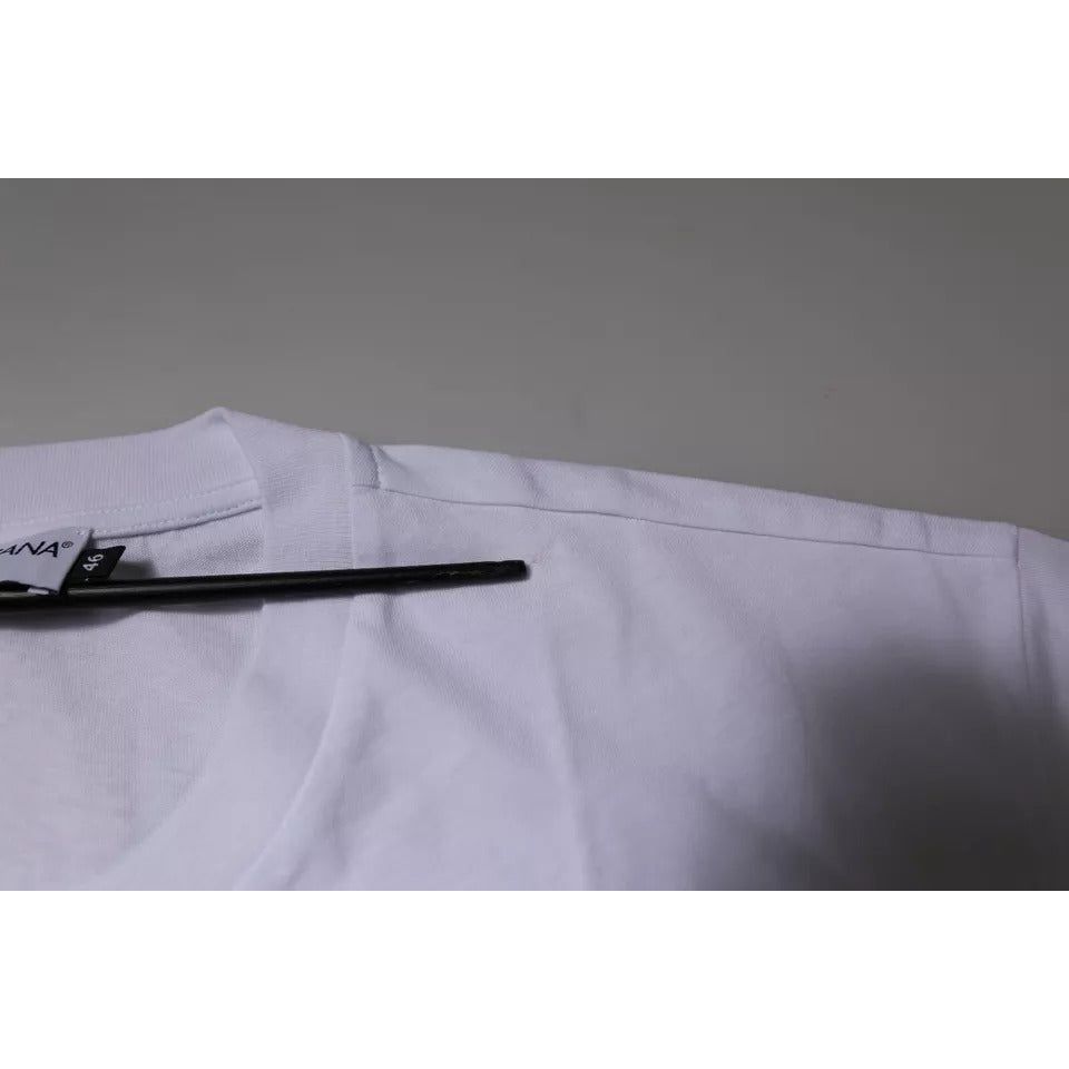 Dolce & Gabbana White DG Logo Cotton Crew Neck T-shirt TSH87411-46
