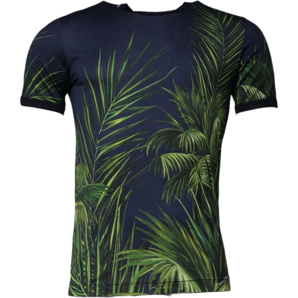 Dolce & Gabbana Blue Tree Print CrewNeck Short Sleeve T-shirt TSH87536-44