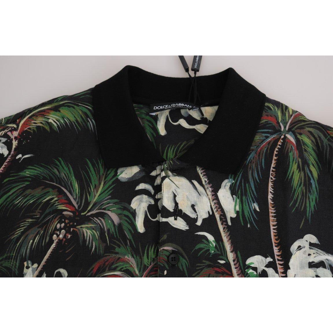 Dolce & Gabbana Black Volcano Sicily Short Sleeve T-Shirt