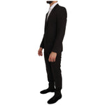Dolce & Gabbana Brown Wool Crystal Bee Slim Fit MARTINI JKT1233-1