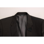 Dolce & Gabbana Brown Wool Crystal Bee Slim Fit MARTINI JKT1233-1
