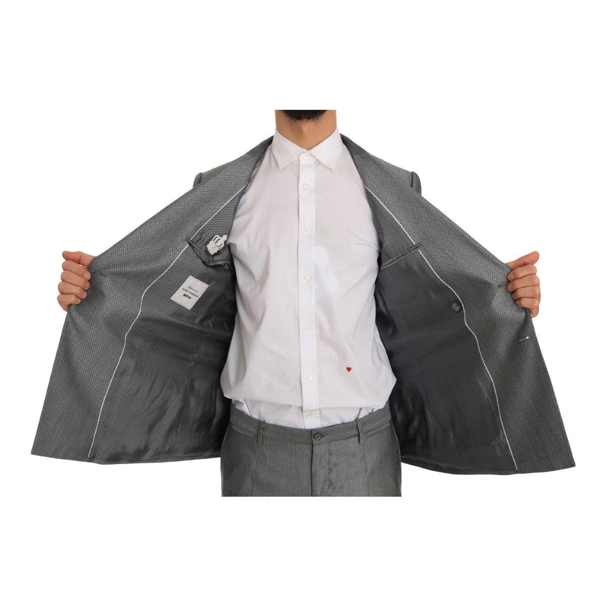Dolce & Gabbana Black Stretch Crystal Bee Slim Fit Suit JKT1239-1