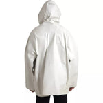 Bottega Veneta White Leather Men Waterproof Jacket Blouson JKT4066-50