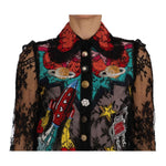 Dolce & Gabbana Black Lace Crystal SPACE Shirt BGTSH2266-1