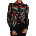 Dolce & Gabbana Black Lace Crystal SPACE Shirt BGTSH2266-1