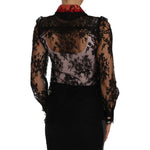 Dolce & Gabbana Black Lace Crystal SPACE Shirt BGTSH2266-1