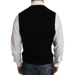 Dolce & Gabbana Black Cotton Dress Woven Waistcoat TSH2423-1