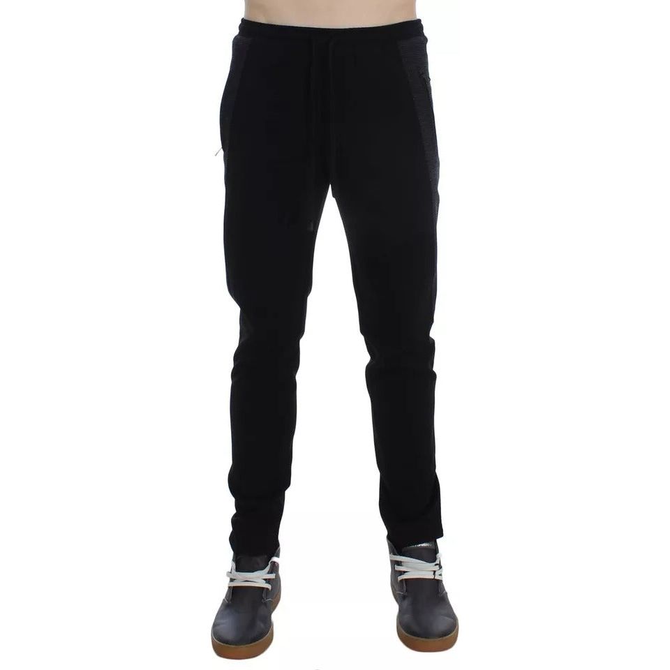 Dolce & Gabbana Black Gray Wool Casual Trousers Stripe Pants SIG30697-54