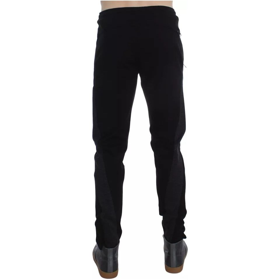 Dolce & Gabbana Black Gray Wool Casual Trousers Stripe Pants SIG30697-54