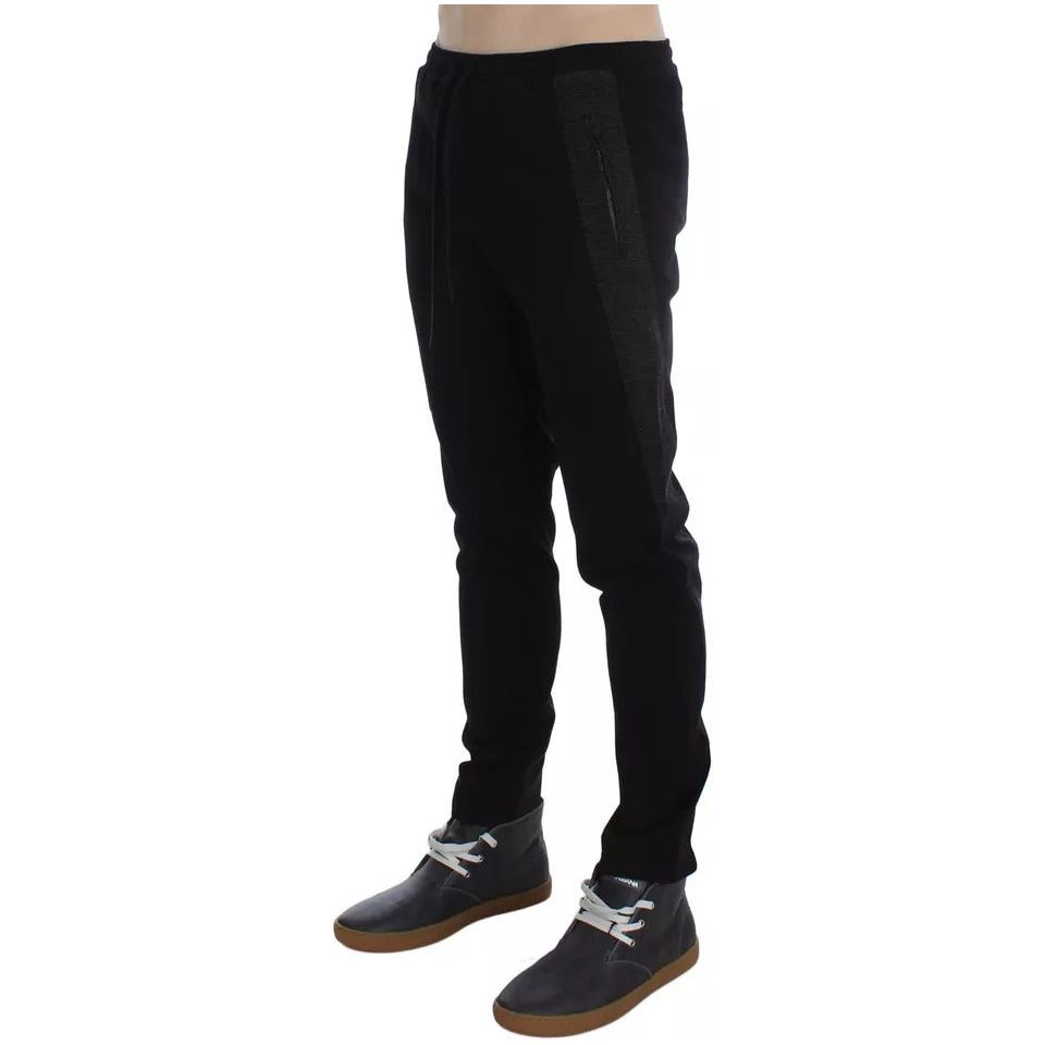 Dolce & Gabbana Black Gray Wool Casual Trousers Stripe Pants SIG30697-54