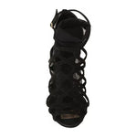Dolce & Gabbana Black Suede Stilettos Booties Socks Shoes LA4475-39
