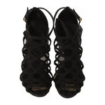 Dolce & Gabbana Black Suede Stilettos Booties Socks Shoes LA4475-39