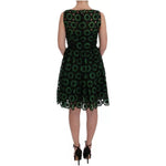 Dolce & Gabbana Green Floral Ricamo A-Line Shift Dress SIG50854-42