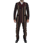 Dolce & Gabbana Multicolor Striped Runway 3 Piece Slim Fit Vest Suit SIG12399-48