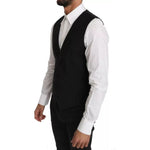 Dolce & Gabbana Black Wool Logo Waistcoat Vest TSH2861-46