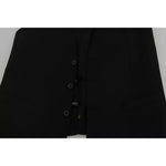 Dolce & Gabbana Black Wool Logo Waistcoat Vest TSH2861-46