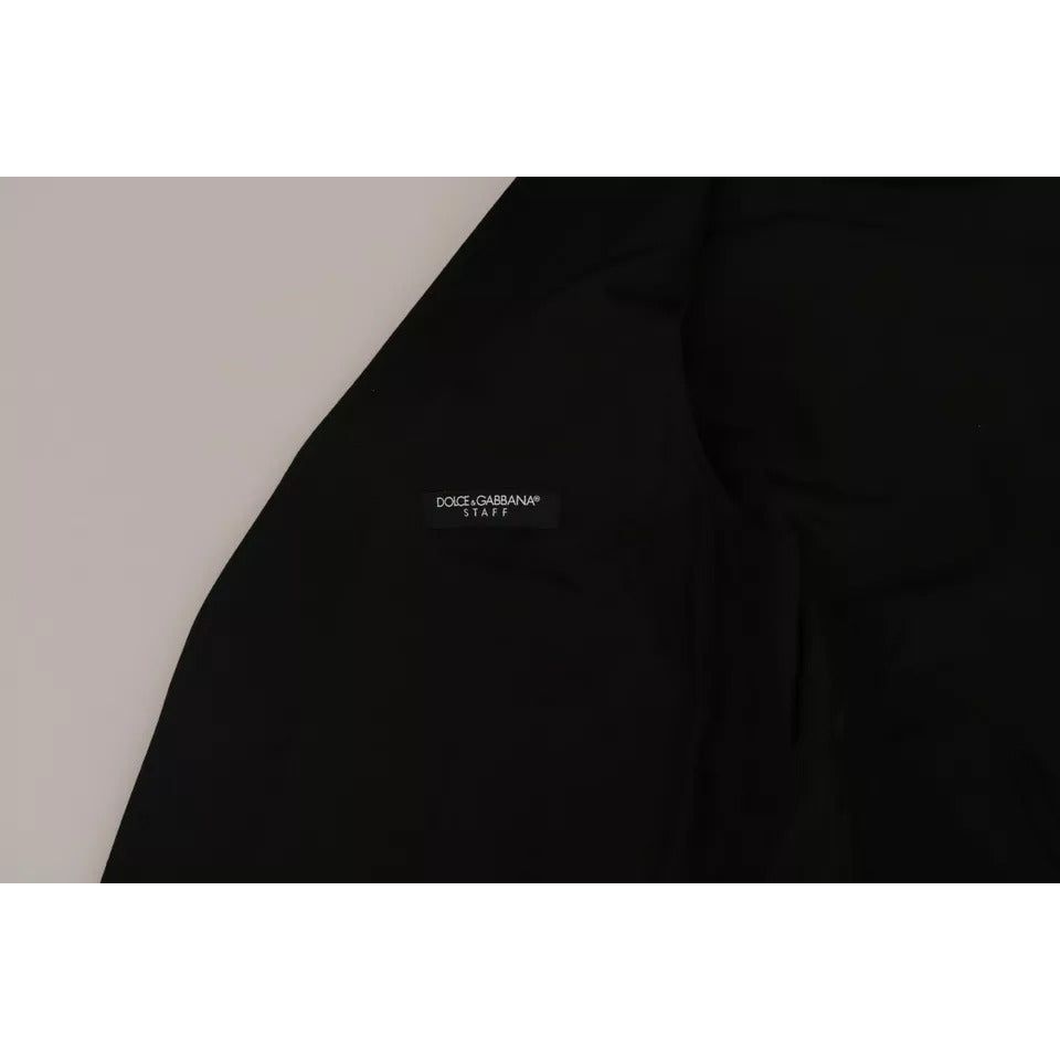 Dolce & Gabbana Black Wool Logo Waistcoat Vest TSH2861-46