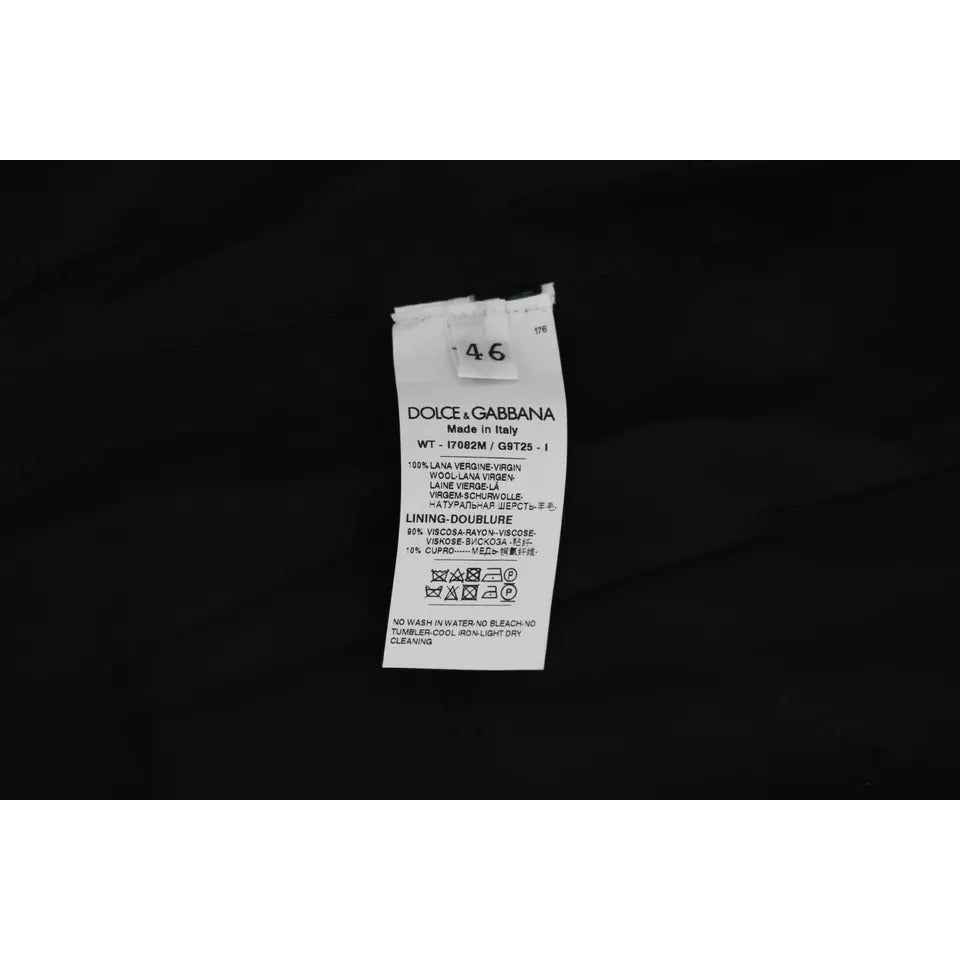 Dolce & Gabbana Black Wool Logo Waistcoat Vest TSH2861-46
