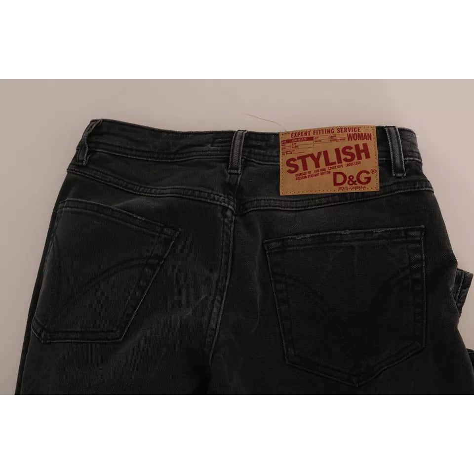 Dolce & Gabbana Black Slim Fit Cotton Jeans D&G Pants BYX1350-W25