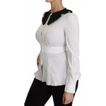 Dolce & Gabbana Black White Decorative Buttons Tops Shirt Blouse TSH3175-36