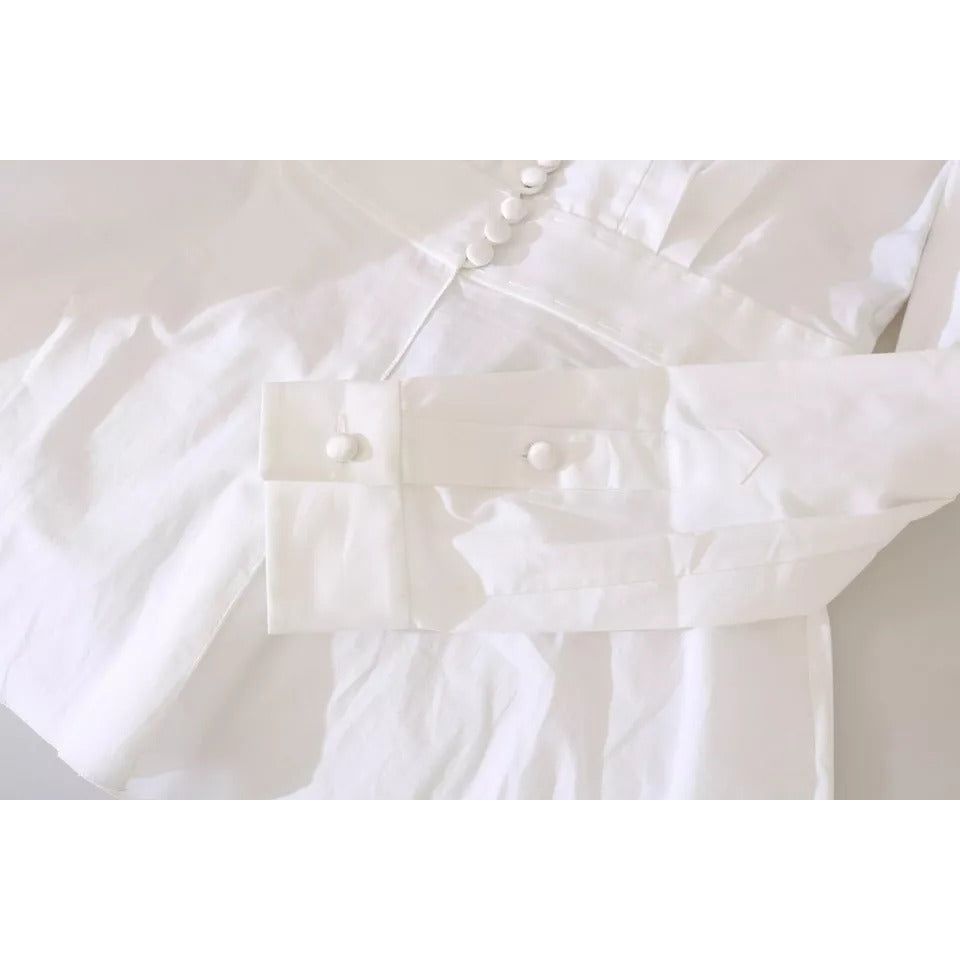 Dolce & Gabbana Black White Decorative Buttons Tops Shirt Blouse TSH3175-36