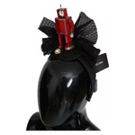 Dolce & Gabbana Red Black Robot Clear Crystal Headband Tiara Diadem SMY2189