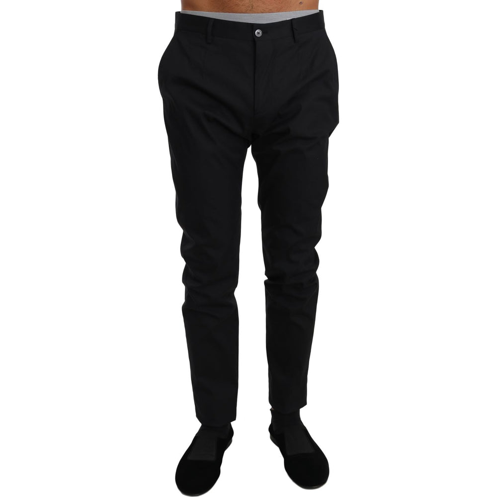 Dolce & Gabbana Black Cotton Stretch Formal Trousers Pants PAN61127-50